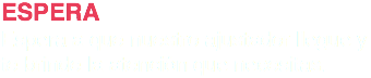 ESPERA
Espera a que nuestro ajustador llegue y te brinde la atención que necesitas.